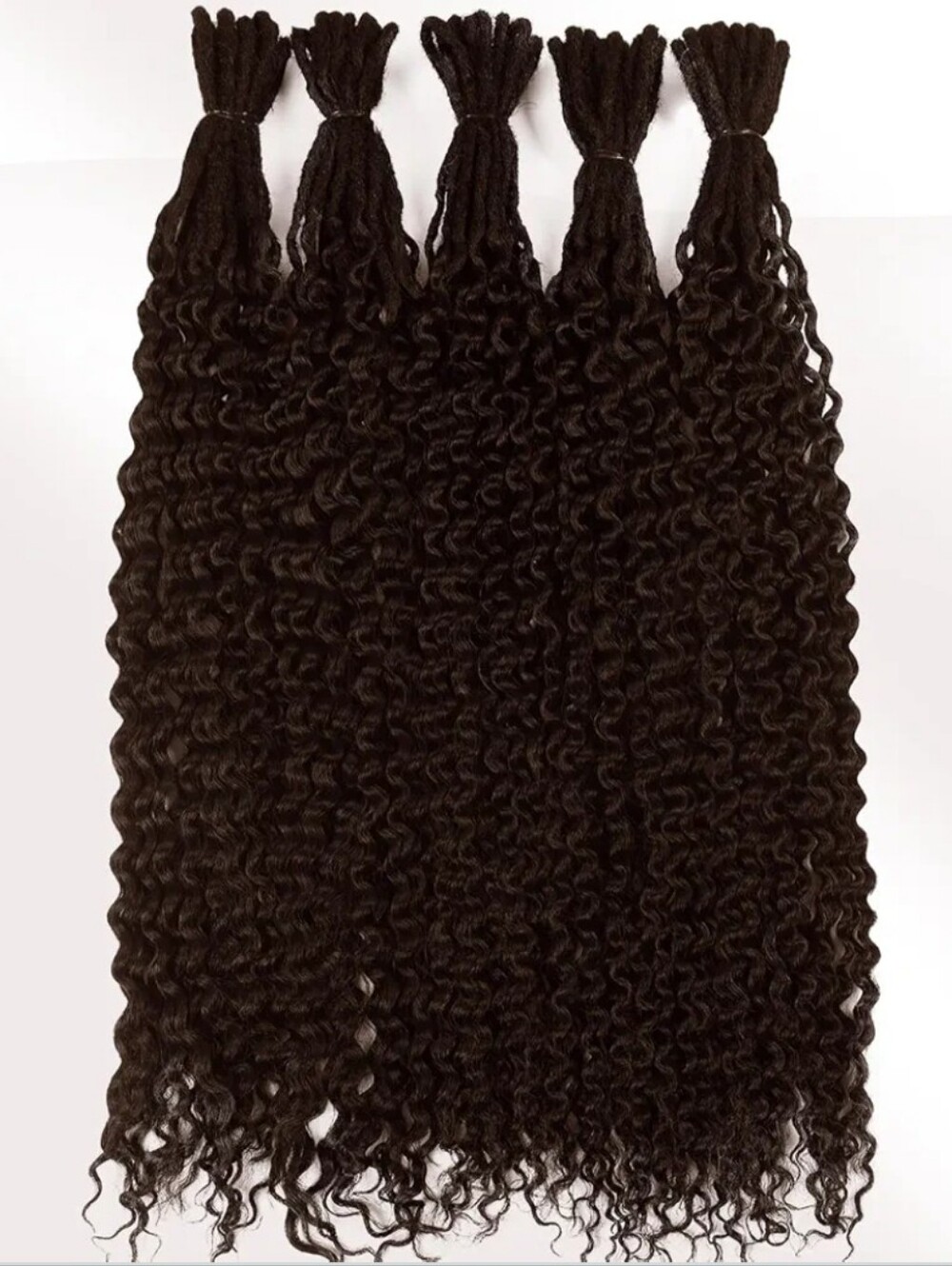 24" Synthetic Curly Dreadlocks Loops For Sew In 50 Strands For Full Head